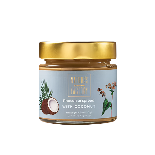 Nature’s Own Factory chocolate spread with coconut – creamy jar blend with natural ingredients