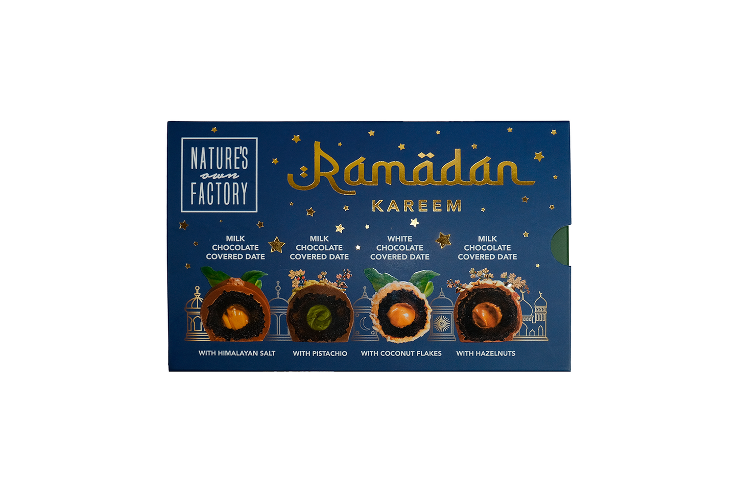 تمر مغطى بالشوكولاتة والفستق