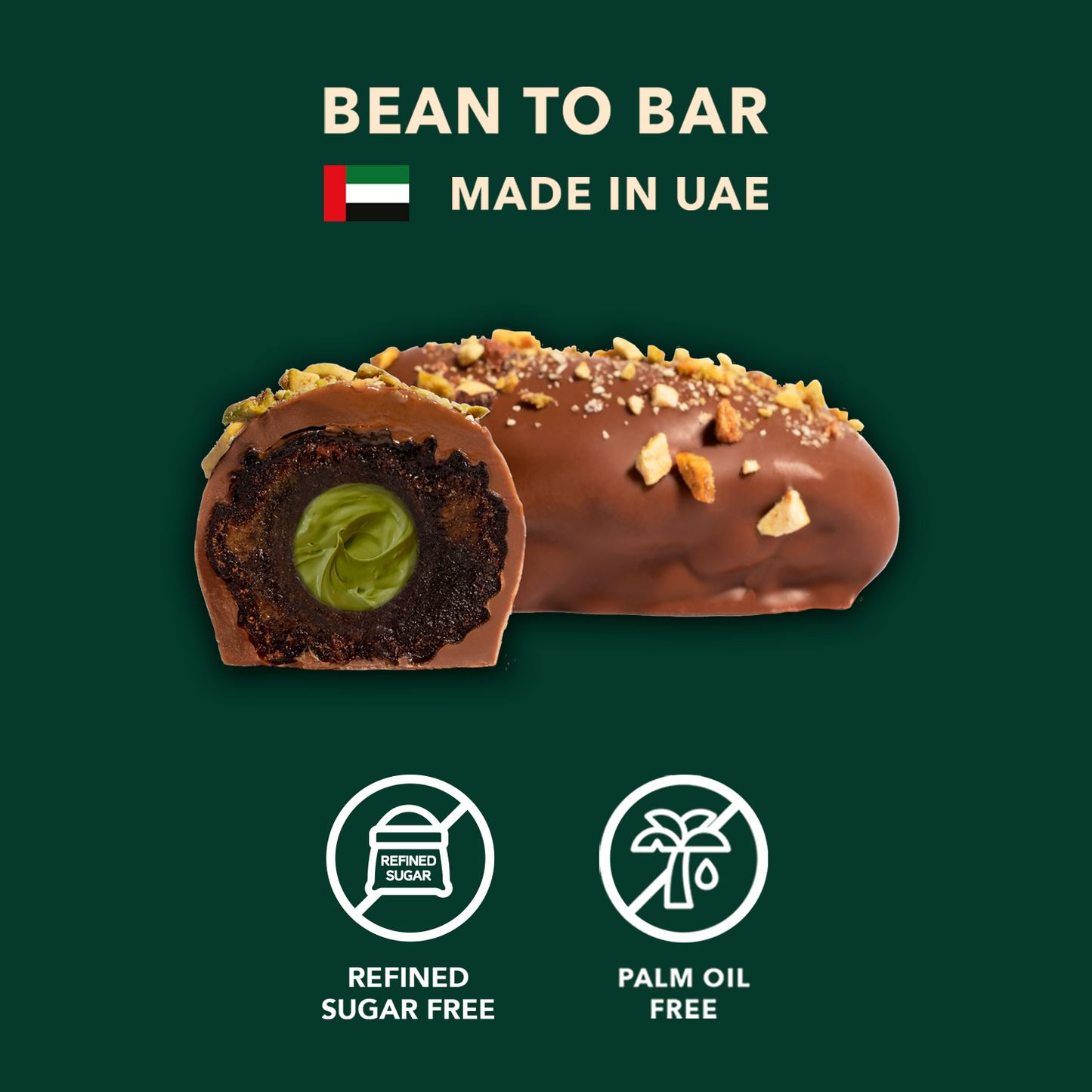 Milk Chocolate Covered Date with Pistachio