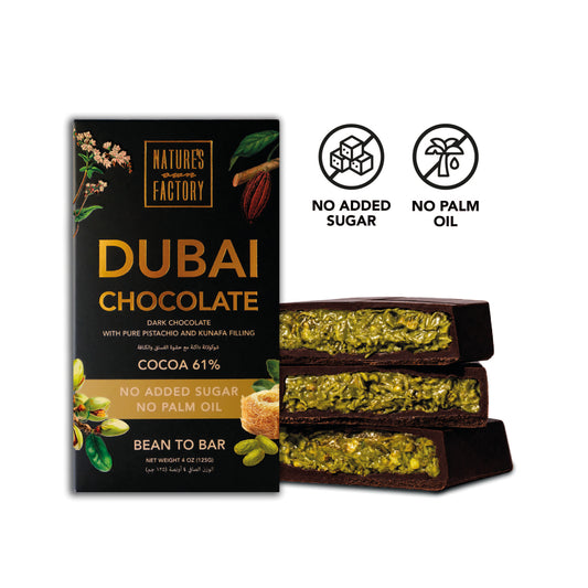 Dubai Dark Chocolate 61% Cocoa with Pistachio and Kunafa Filling