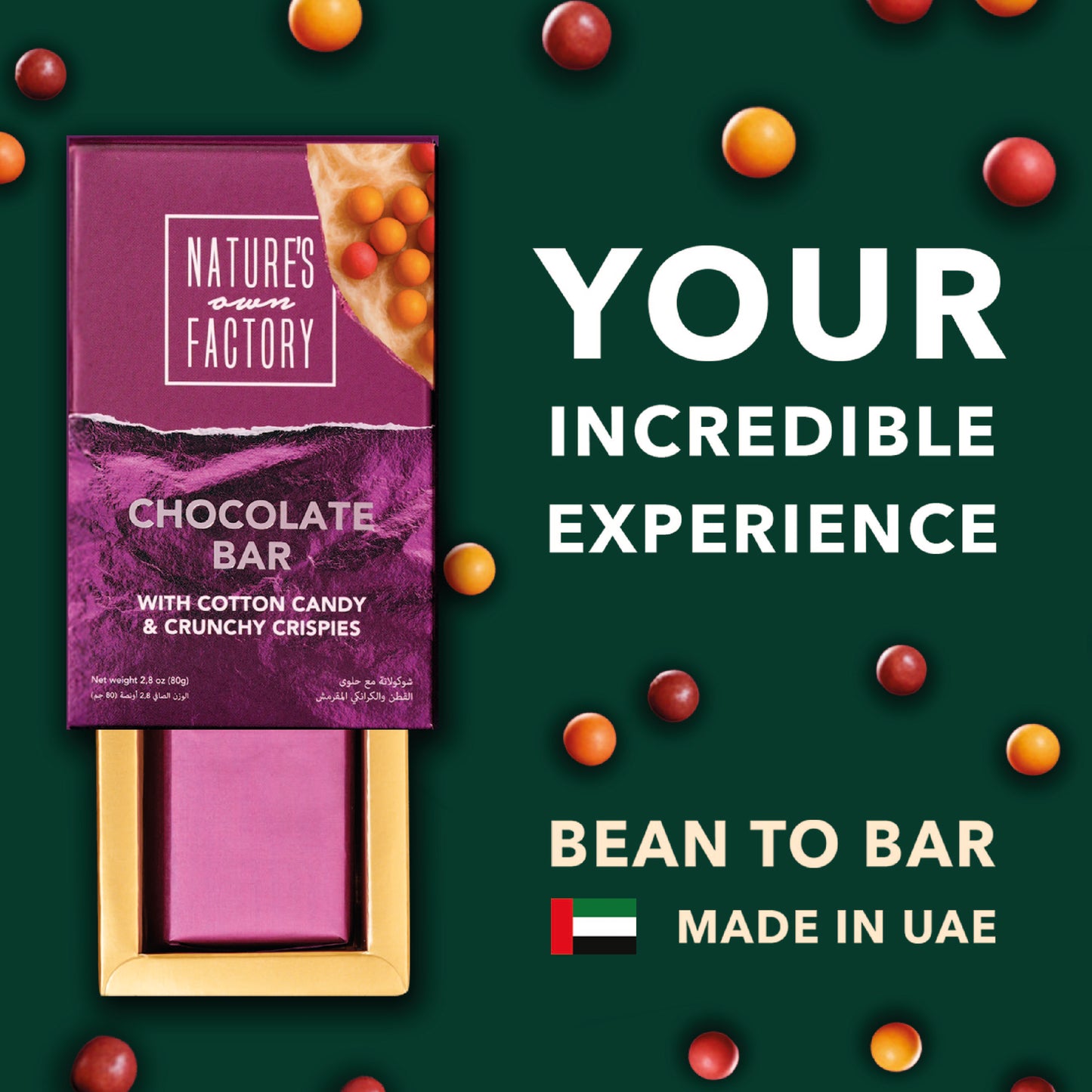 Chocolate Bar with Cotton Candy & Crunchy Crispies