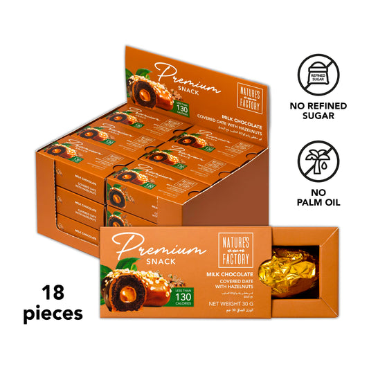 Chocolate Covered Dates with Hazelnuts x 18 Packs
